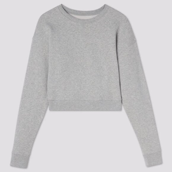 Girlfriend Collective Heather Grey 50/50 Cropped Sweatshirt Size Small - Picture 1 of 4
